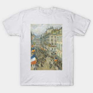 July Fourteenth, Rue Daunou by Childe Hassam T-Shirt